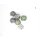 Perlen Rocailperlen 2 grün  weiß hellgrün 14mm Lochgröße 2mm Glasperlen Handmade