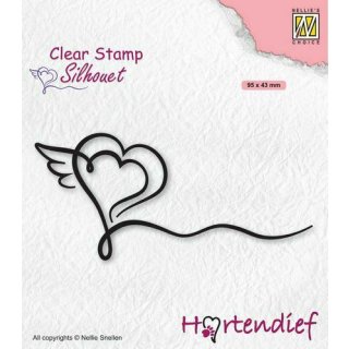 Silikonstempel Clear Stamp Silhouet Nellie Snellen flying hearts Liebe Herzen
