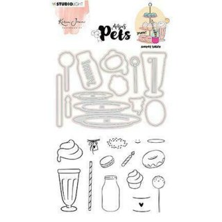 Stamp and cut Studiolight Stanzschablone Stempel Missees sweet table Donut Süßes