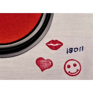 IZINK Textil Stempelfarben Stempelkissen Stoff Stempelfarbe Ink Pad Rot - Rouge Santal