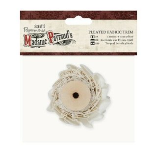 1m Bordüre Borte Kräuselband Faltenband Madame Payraud´s pleated fabric trim  Cream (wollweiß)