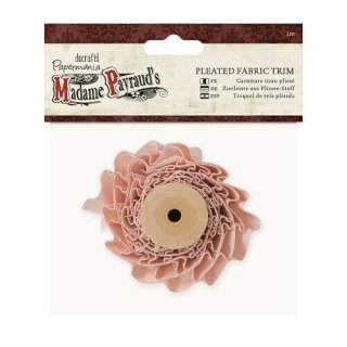 1m Bordüre Borte Kräuselband Faltenband Madame Payraud´s pleated fabric trim  pink (zartes altrosa)