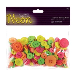 Knöpfe Paket  250g Kunstoff Knopf Knöpfe verschiedene Größen bunt Neon Farben