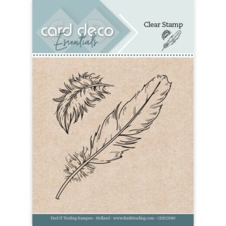Clear Stamps Acrylic Stamp Stempel card deco Federn Feather Ministempel