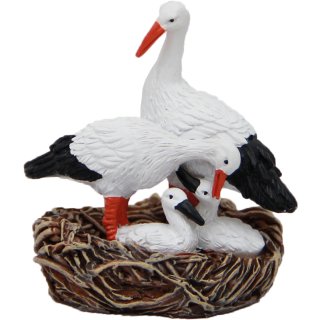 Polyresin 3D Storch im Nest II Miniatur f&uuml;r z.B. Explosion Box Minigarten Diorama