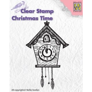 Silikonstempel Clear Stamp Nellie Snellen Clock - Uhr Kuckuksuhr