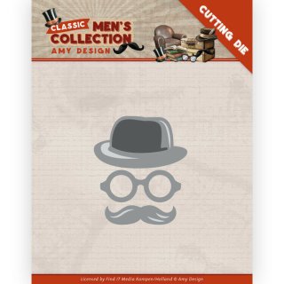 Amy Design Stanzschablone  Mens Collection Gentleman Hut Brille Bart London