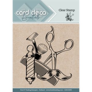 Clear Stamps Stempel card deco Barber Herren Friseure Bartpflege Ministempel