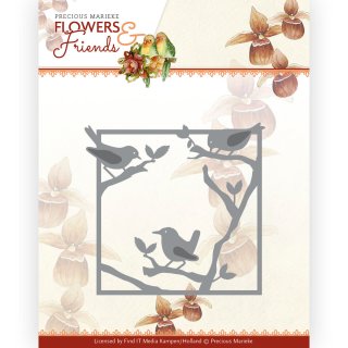 Die - Precious Marieke - Flowers & Friends Bird Frame Vogel auf Zweig Rahmen