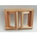 Holz Miniatur Fenster Doppelfl&uuml;gel Fenster mit Acrylscheibe Elfent&uuml;r Minigarten 