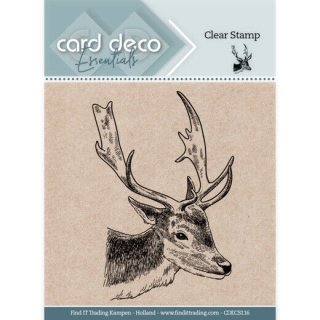 Clear Stamps Acrylic Stamp Stempel card deco Rentierkopf Elch Hirsch Ministempel