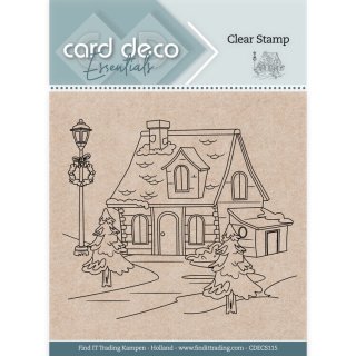 Clear Stamps Stempel card deco Haus mit Laterne Weihnachtshaus Ministempel