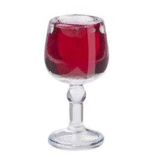 Acryl Streudeko Deko Miniatur Minigarten Puppenhaus Weinglas 4 Glas Wein gefüllt