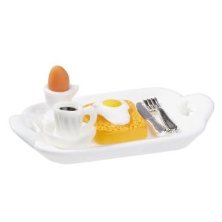 Streudeko Deko Miniatur Minigarten Puppenhaus Diorama Ei Toast Kaffee Frühstück