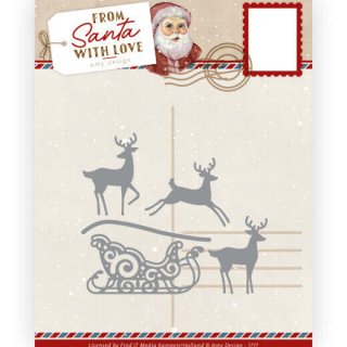 Amy Design From Santa With Love Reindeer With Sleigh Schlitten mit Rentieren