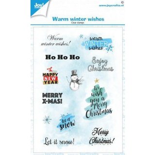 Silikonstempel Clear Stamp Joy! Weihnachten Texte warm winter wishes let it snow