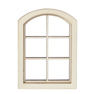 Holz Miniatur Fenster Rundbogen für Wichteltür Minigarten