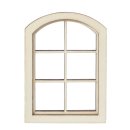 Holz Miniatur Fenster Rundbogen f&uuml;r Wichtelt&uuml;r...