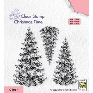 Silikonstempel Clearstamp Nellies Choice Christmas Time 3 Winterbaum Tanne beschneit