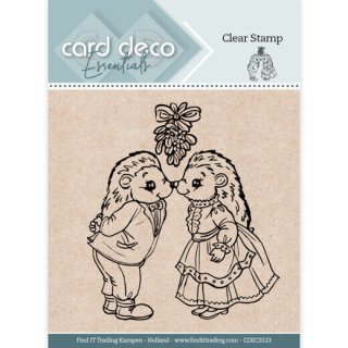 Clear Stamps Stempel cardDeco Igelpärchen unter Mistelzweig Igel Weihnachtsliebe