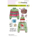 Silikonstempel Clear Stamps Craft Emotions A6 Warm Sweaters Wollpullover Strickzeug