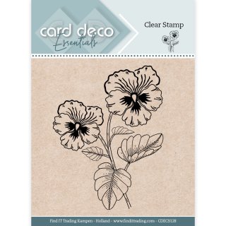 Clear Stamps Stempel card deco Pansy Stiefmütterchen Viola Veilchen Ministempel