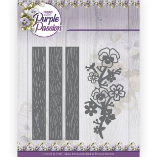 Stanzschablone Precious Marieke Purple Passion Panele u Stiefmütterchen Veilchen