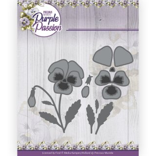 Stanzschablone Precious Marieke Purple Passion Stiefmütterchen Veilchen Viola