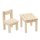 Stuhl und Tisch Mini-M&ouml;bel Sitzgarnitur Wichtelzubeh&ouml;r Holz-Sitzgruppe natur