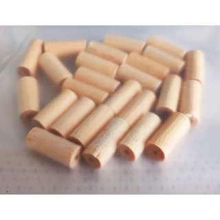 Holzperle Holz Walze Zylinder Röhrchen Holzwalze 20x8,6mm mit 1mm Bohrung