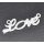 2 Stück silber Schriftzug  "Love " Amor  Charm Anhänger 33x10mm mit 2 Ösen