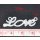 2 Stück silber Schriftzug  "Love " Amor  Charm Anhänger 33x10mm mit 2 Ösen