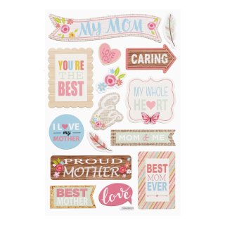 Sticker Aufkleber Ziersticker Deko Sticker Mom III beste Mutter Muttertag