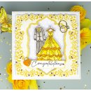 Silikonstempel Clear Stamp Yvonne creations just married congratulations Hochzeit