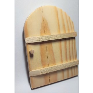 Holz Miniatur 7,8x11cm Eingangstür Wichteltür Tür starr Elfentür Modellbau