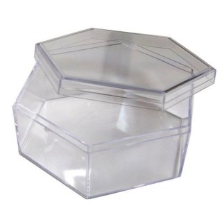 Acryl 6eck Box klar Acrylkiste Kasten Seifenschale Ring oder Pralinenverpackung