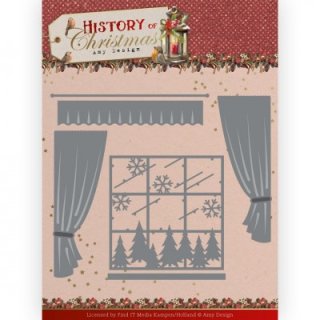 Amy Design History of Christmas Fenster Winter Wald Schnee Gardine