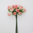Deko 12 Rosenknospen  rosa/weiß 1x1,5cm gebunden...