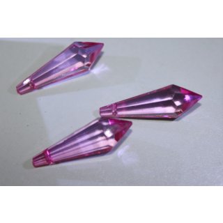 Acryl Facetten Perle Tropfen  8 Stück facettierte Tropfen 34x11 mm pink / rosa