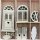 CE Wood Deco  Holz Silhouettenschnitt Holzbox OrnamentTüren Fenster Haus Schild