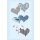 Design Sticker Aufkleber Embellischment Ziersticker Herzen blau Silber