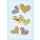 Design Sticker Aufkleber Embellischment Ziersticker Herzen dunlkelbraun gold
