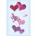 Design Sticker Aufkleber Embellischment Ziersticker Herzen pink / wei&szlig;