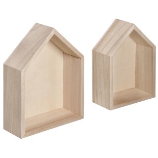 Holz Rahmen Häuser S 2 bteiliges Set Rahmen Haus Setzkasten FSC Mix Credit