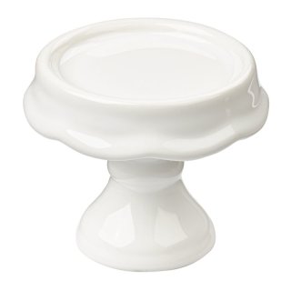 Keramik Mini Etagiere Deko Puppenhaus Deko Keramik rund wei&szlig; Mini Cakest&auml;nder 